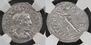 セブルス・アレクサンダー (AD 222-235)。 AR デナリウス (20mm、3.20 gm、6h)。 NGC オーストラリア 5/5 - 3/