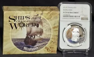 2012 ツバル $1 - 世界を変えた船 : メイフラワー - NGC PF70 UC コイン(3)