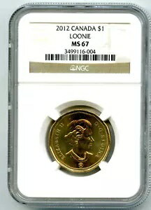 2012 カナダ ルーニー セキュリティ機能なし NGC MS67 (新しいメープル リーフ プライヴィ トップ 2 付..