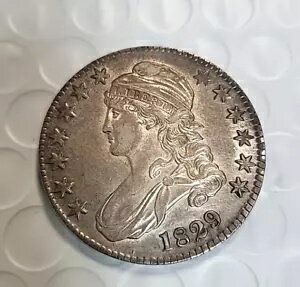 1829 バスト ハーフダラー O-103 R1 大きな文字 AU 詳細 C137