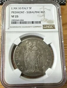 ラン 10 イタリア ピエモンテ州亜高山帯 5 フラン NGC VF25