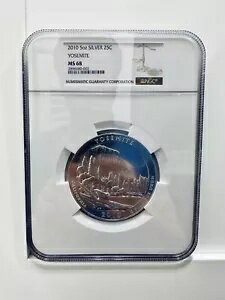 2010 5 オンス ATB ヨセミテ国立公園 カリフォルニア シルバー コイン PCGS NGC MS68