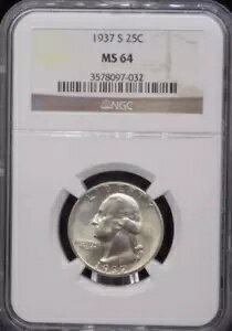 :1937-S S25C ワシントン クォーター ニ