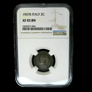 1907-R イタリア 2 チェンテシミ NGC XF45 キー デート!(3)