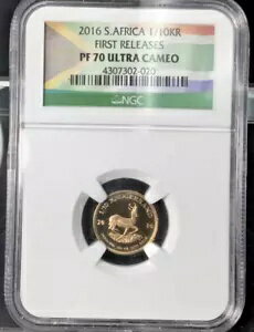 2016 南アフリカ ゴールド 1/10KR 初登場 NGC PF70 ウルトラカメオ FLAG LABEL 希少!!