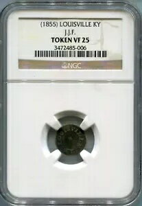 ケンタッキー州、ルイビル - (1855) J.J.F. (J.J.フェルカー) NGC VF35 RRR