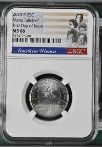 FDOI 2023 P マリア トールチーフ クォーター アメリカン レディース NGC MS68 発行初日