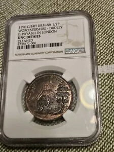 1790 G ブリット D&H 8A 1/2P ウスターシャー - ダドリー トークン NGC