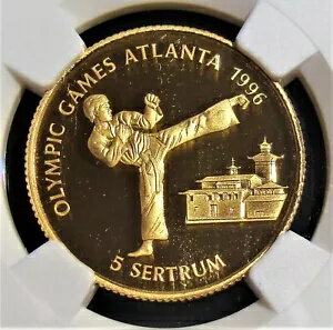 ブータン: 1994 年アトランタオリンピック、JUDO、PF 69 ウルトラカメオ NGC で金 5 ニュルタム。