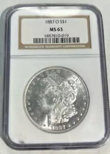 1887-O $1 モーガン シルバー ダラー Ngc MS 63 ホワイト
