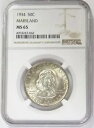 1934 米国メリーランド州 300 周年 50c 記念シルバー コイン NGC 造幣局 65