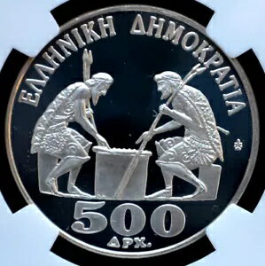 ギリシャ 500 ドラクマス 1988 NGC PF66 第 28 回チェス オリンピック 送料無料