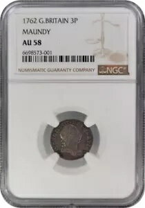 1762ǯ ꥹ 󥰥 3 ꡼ڥ ޥǥ NGC ǧ AU58 - 㳰Ū