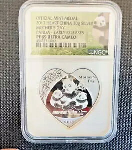 NGC PF70 中国 2017 母の日パンダ銀メダル 30g