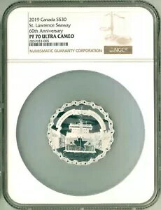 2019 カナダ S$30 セントローレンス海路 60 周年記念 2 オンスNGC PF70 UC COA OGP