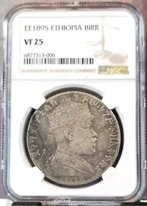 1903 エチオピア シルバー 1 ビル メネリク 2 世 NGC VF 25 希少で見栄えの良いコイン