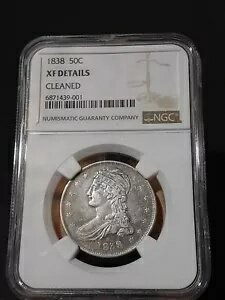 1838 50 セント キャップド バスト リード エッジ XF-詳細
