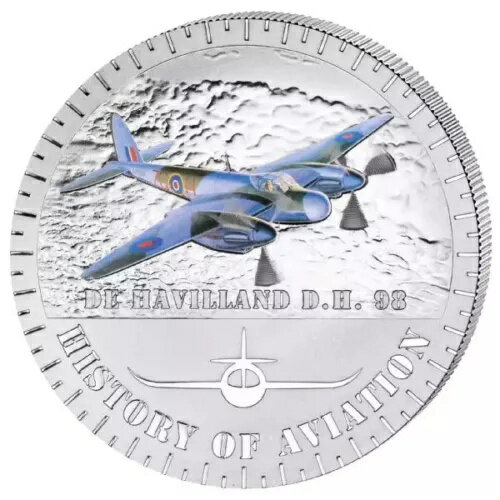 2015 ブルンジ航空の歴史 デ・ハビランド D.H. 98 20g 銀貨