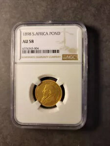 南アフリカ ポール・クルーガー ゴールドポンド 1898年 未流通 NGC AU58