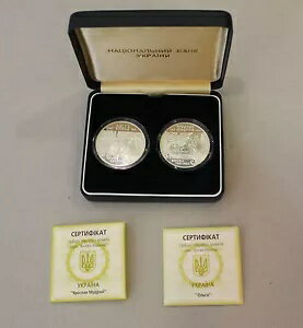 セット レア シルバー コイン Ag 925 ウクライナ銀行 グリヴェン 10 、2000 / 2001 限定版