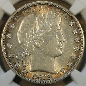 1909-S インバーテッド S バーバー ハーフダラー 50c NGC 認定 AU55(3)