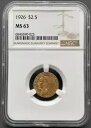 1926 P $2.5 ゴールド インディアン ヘッド 未流通クォーター イーグル、NGC MS-63