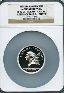 2014 5 オンス プルーフ シルバー リベルタス アメリカーナ HR PF-70 NGC