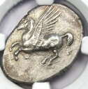 ギリシャ コリント AR ステーター ペガサス & アテナ シルバー コイン 紀元前 300 - 認定 NGC AU