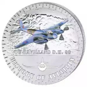 2015 ブルンジ航空の歴史 デ・ハビランド D.H. 98 20g 銀貨
