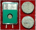 古代ギリシャのコイン トラス マロニア ギャロップ馬の表面にブドウの裏面