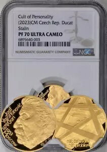 チェコ 2023 1 Ducat / デュカット NGC PF-70 UC!スターリン - 個人崇拝