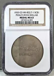1933 SC$1  ɥ ~ HK-822 T-1 ~ ڥɥ졼 饤 ɥ ~ NGC MS63
