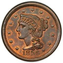 1856 編み込みヘア ラージセント、アップライト 5、N-6、NGC MS65RB