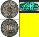 1870 NGC AU55 3,000 鋳造 - 2 番目に低い 3C シルバー ? CAC ポップ 3 ?? レアバスストライク?