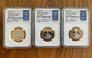 2000 W $10 アメリカ議会図書館 NGC PF70 ウルトラ カメオ サイン入り レット ジェプソン