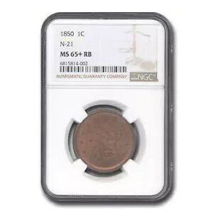 1850 ラージ セント MS-65+ NGC (レッド/ブラウン)