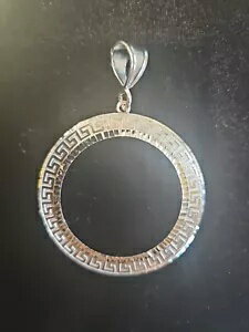 楽天WORLD RESOURCE【KING店】シルバー ベゼル ギリシャ スタイル 40.5 mm オンザ リベルタード、イーグル、シルバー ラウンド コインに対応