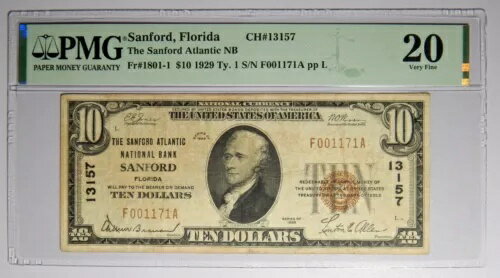 1929 եե $10 ȥƥå ʥʥ PMG VF20