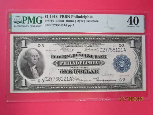 1918ǯ $1.00 Ϣˮԡ֥եǥե PMG 40 ˺