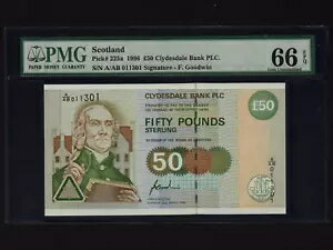 åȥ:P-225a50 ݥɡ1996 * Clydesdale BankPLC * PMG Gem UNC 66 EPQ *