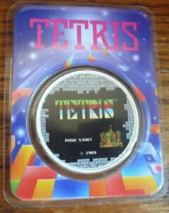 テトリス ロケット ローンチ/スタート スクリーン 1 オンス .999 シルバー カラー化ラウンド コイン TEP