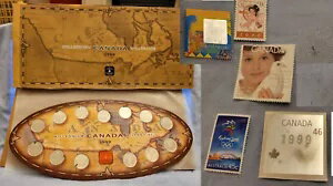 ミレニアム カナダ 2000 年銀貨古い切手レトロ ヴィンテージ地図メダル英国