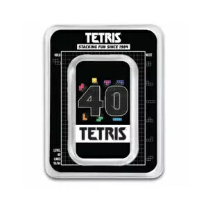 Tetris? 1 オンス シルバー 40 周年記念 カラー化 .999 ファイン バー TEP ロー ミント