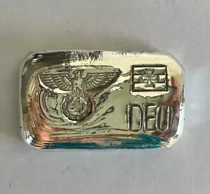 「1871」スタイル 鉄十字 WW1 フラグ ジャーマン イーグル 1 オンス シルバー ハンド注出バー 999