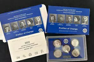 2023 S プルーフ アメリカン レディース クォーター コインボックス 5 枚、COA、交換用ボックス付き