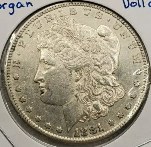 1881-S モーガン シルバー ドル 90% 1 ドル コイン 米国、裏面に明るい色調(3)