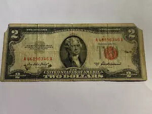 レア シリーズ 1953A $2 ファンシー シリアル番号 A46896346A ブックエンド「46」