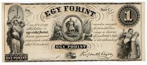 ハンガリー P-S141 1 フォリント 1852 素敵なヴィンテージ紙幣