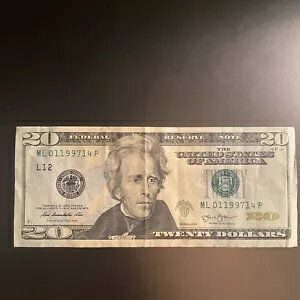 誕生日メモ 20 ドル紙幣 01199714 1997 年 1 月 14 日に発行