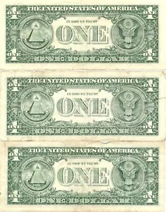 WORLD RESOURCE【KING店】のミニ スーパー リピーター ファンシー シリアル番号 1 ドル紙幣 3 枚ロット｜アングル2